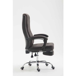 Sillón de Oficina BENETY, Reposapiés Extensible, en Piel color Negro
