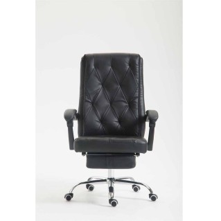 Sillón de Oficina BENETY, Reposapiés Extensible, en Piel color Negro 2