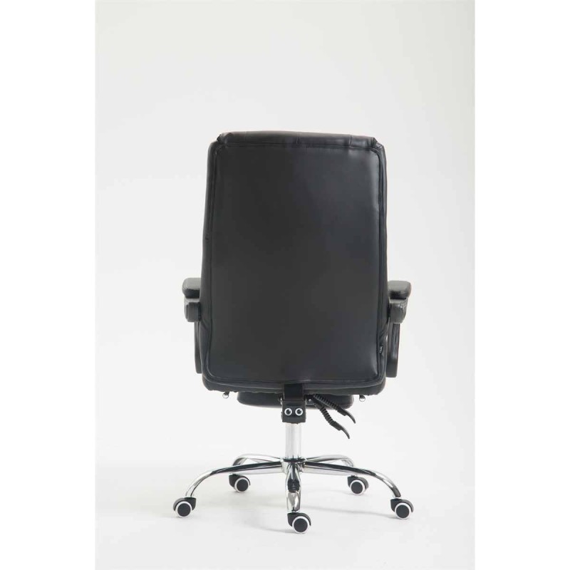 Sillón de Oficina BENETY, Reposapiés Extensible, en Piel color Negro