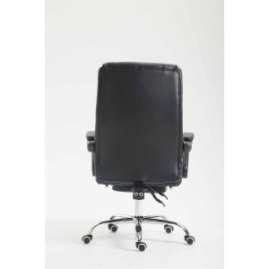 Sillón de Oficina BENETY, Reposapiés Extensible, en Piel color Negro