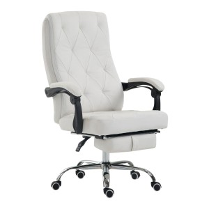 Sillón de Oficina BENETY, Reposapiés Extensible, en Piel color Negro