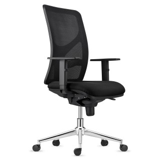 Silla de Oficina MILO, Base Metálica, en Tela color Negro