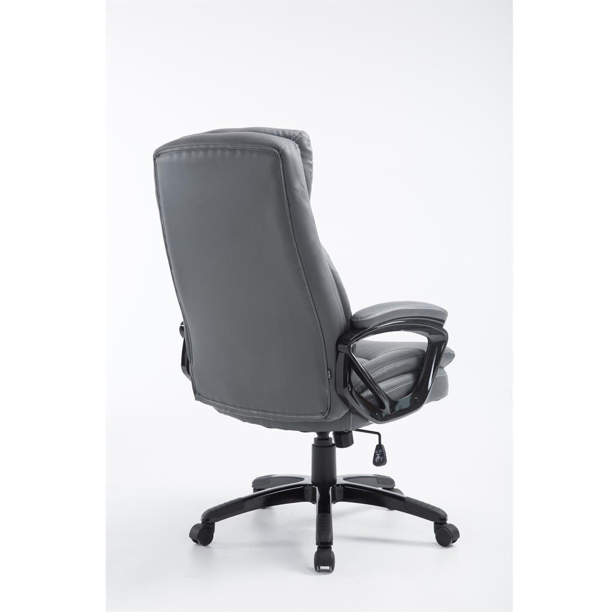 Sillón de Oficina TOMPA, Gran Acolchado, Resistente hasta 150 kg, en Piel Negro