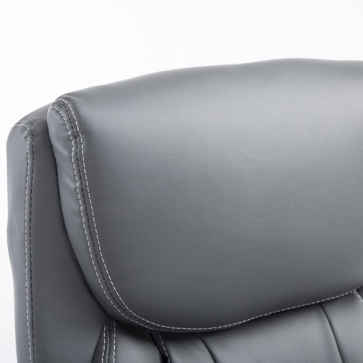 Sillón de Oficina TOMPA, Gran Acolchado, Resistente hasta 150 kg, en Piel Negro