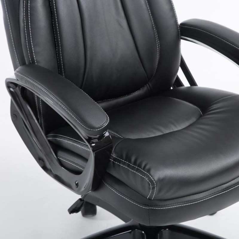 Sillón de Oficina TOMPA, Resistente hasta 150 kg, Gran acolchado, color Negro