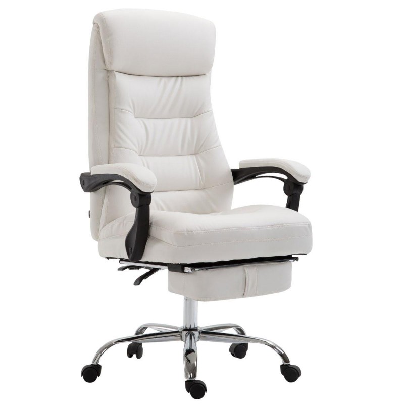 Silla de oficina ARGO, cuero sintético y con reposapiés, color negro