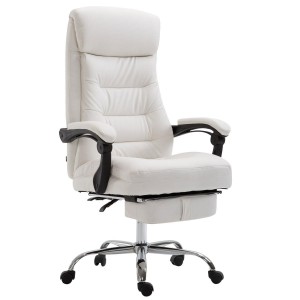 Silla de oficina ARGO, cuero sintético y con reposapiés, color negro