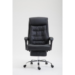 Silla de oficina ARGO, cuero sintético y con reposapiés, color negro