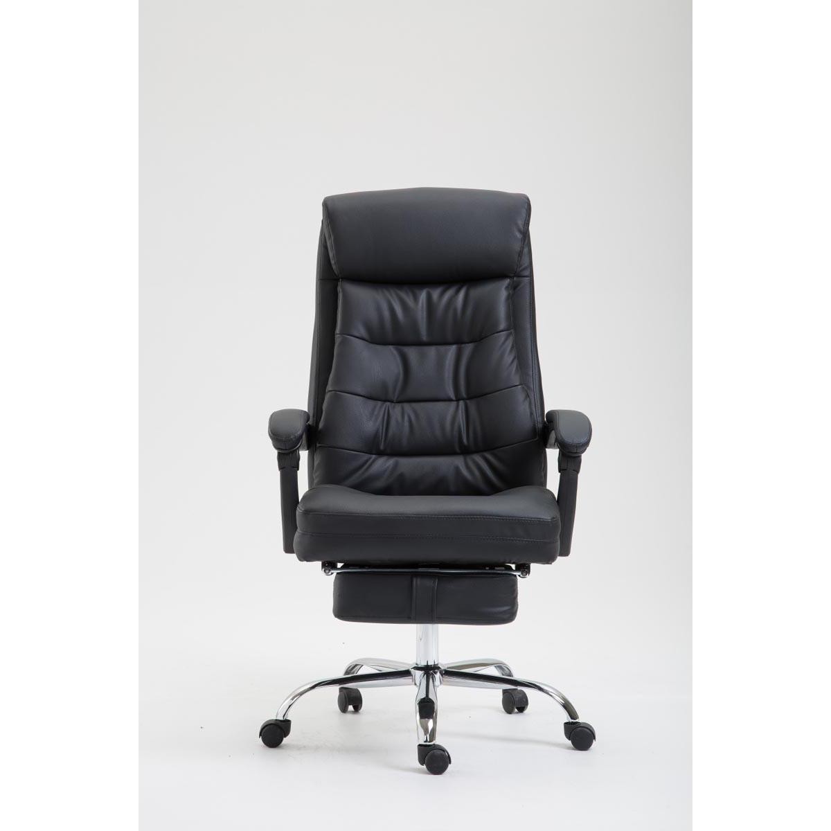 Silla de oficina ARGO, cuero sintético y con reposapiés, color negro