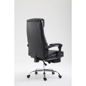 Silla de oficina ARGO, cuero sintético y con reposapiés, color negro
