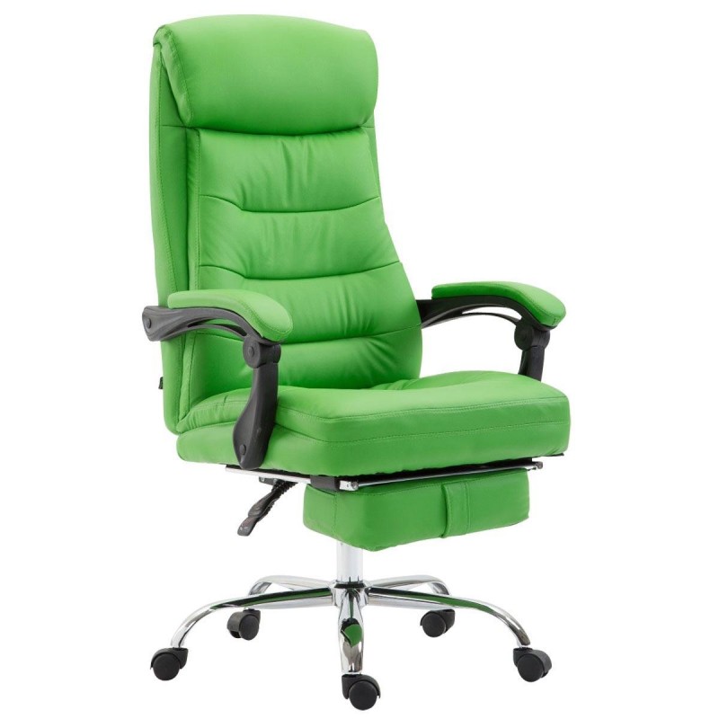 Silla de oficina ARGO, cuero sintético y con reposapiés, color negro