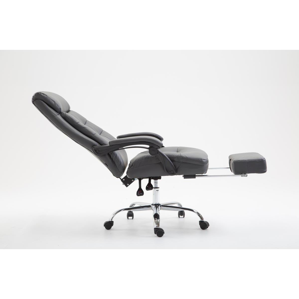 Silla de oficina ARGO, cuero sintético y con reposapiés, color negro