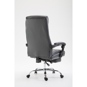 Silla de oficina ARGO, cuero sintético y con reposapiés, color negro