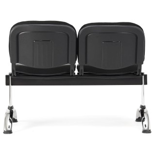 Bancada para recepción 2 asientos MOBY BASE, tela negra 2