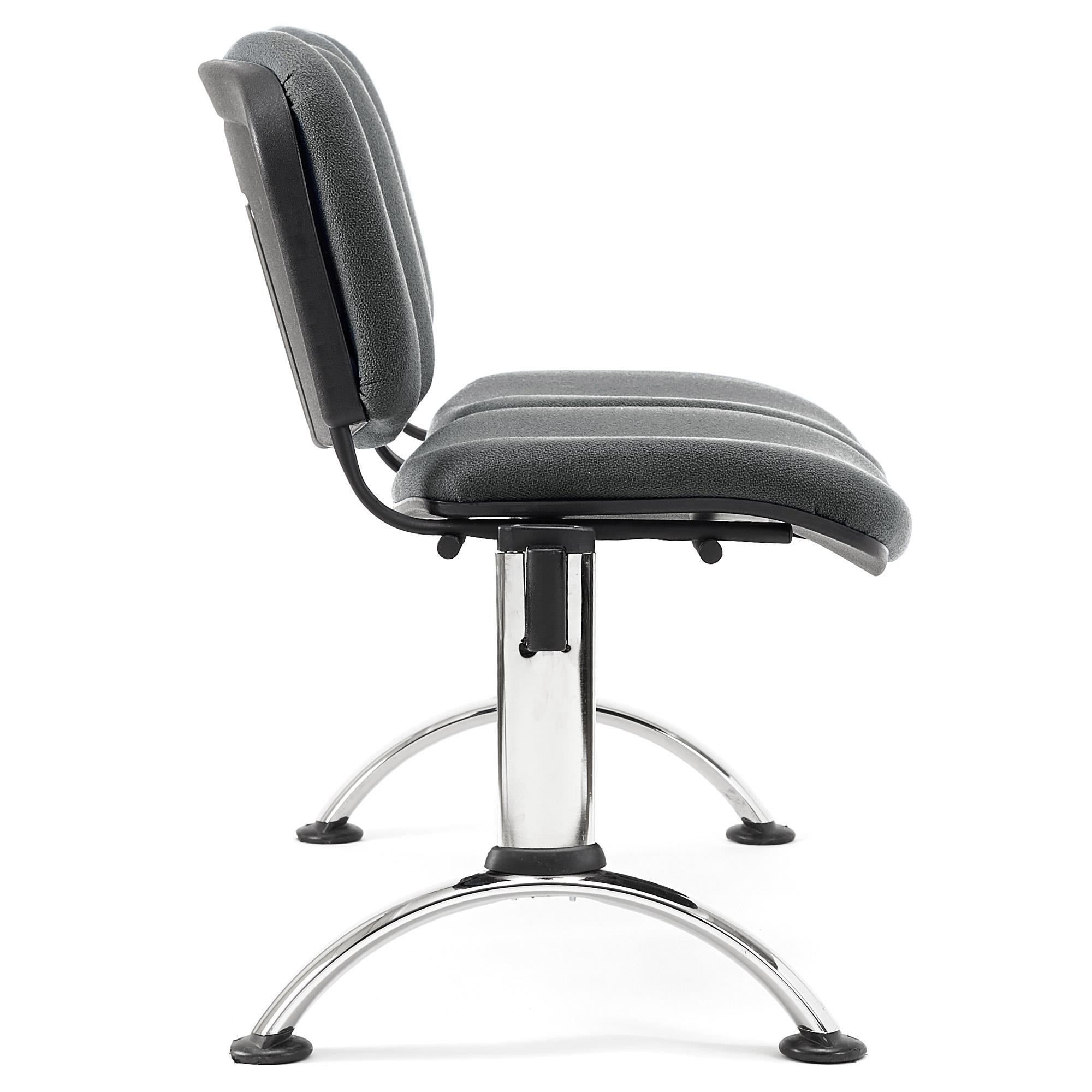 Bancada 2 Asientos MOBY BASE, Estructura Metal, Gran Acolchado, Tela Negra