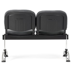 Bancada para recepción 2 asientos MOBY BASE, tela negra