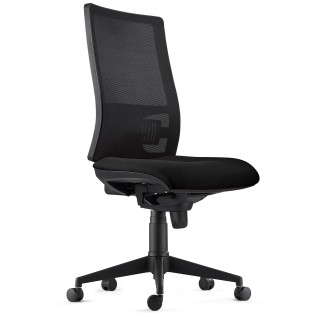 Silla Ergonómica EMERSON, sin brazos, homologada 8h, negro y negro