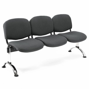 Bancada para recepción 3 asientos MOBY BASE, tela negra