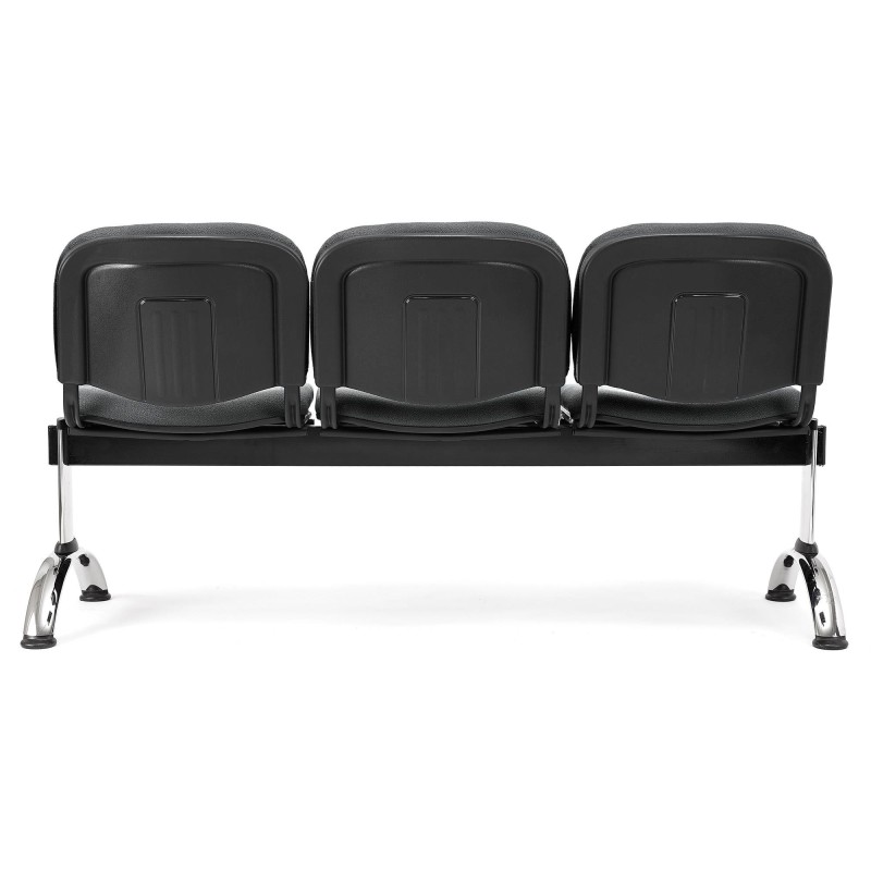Bancada para recepción 3 asientos MOBY BASE, tela negra