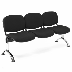 Bancada para recepción 3 asientos MOBY BASE, tela negra