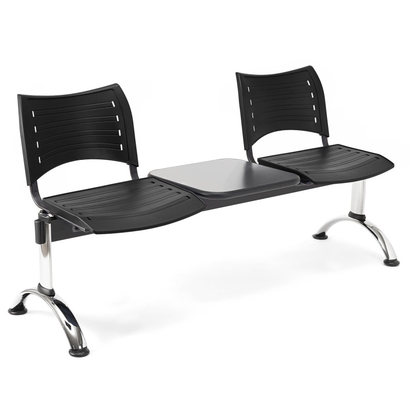 Bancada 2 asientos y mesa ELVA, negro