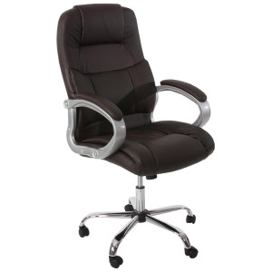 Sillón de oficina BOSTON en acero acolchado, hasta 150kg en marrón