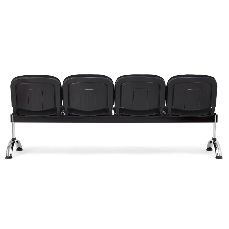 Bancada para recepción 4 asientos MOBY BASE, tela negro
