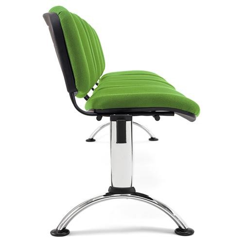 Bancada 4 Asientos MOBY BASE, Estructura Metal, Gran Acolchado, Tela Negro