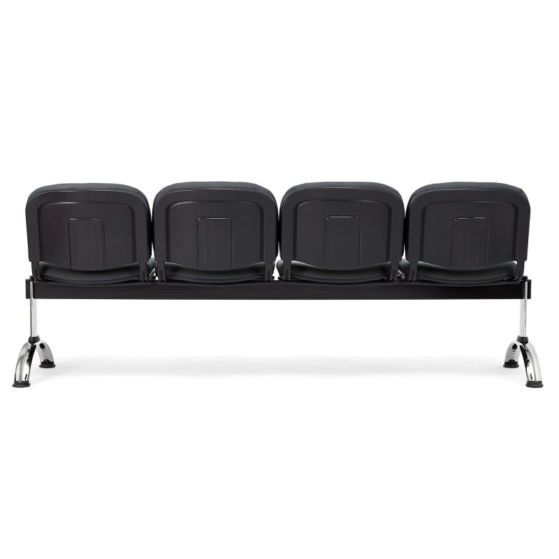 Bancada para recepción 4 asientos MOBY BASE, tela negro