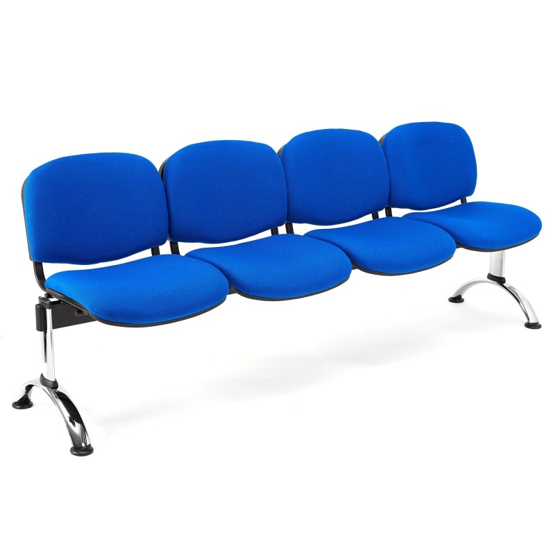 Bancada para recepción 4 asientos MOBY BASE, tela negro