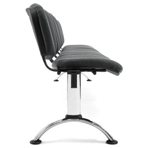 Bancada para recepción 5 asientos MOBY BASE, tela negro