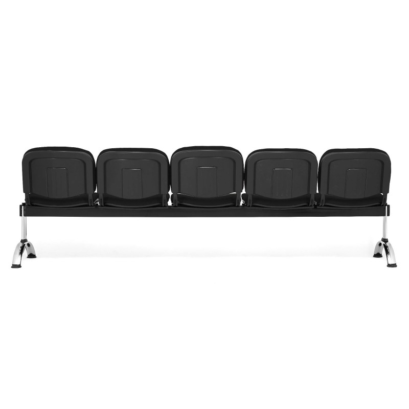 Bancada para recepción 5 asientos MOBY BASE, tela negro