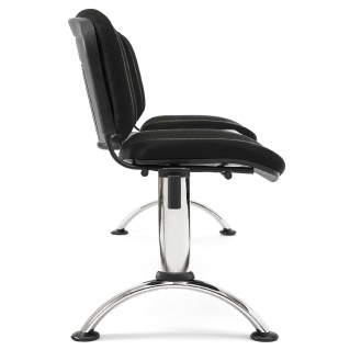 Bancada para recepción 2 asientos y mesa  MOBY BASE, tela negro 2