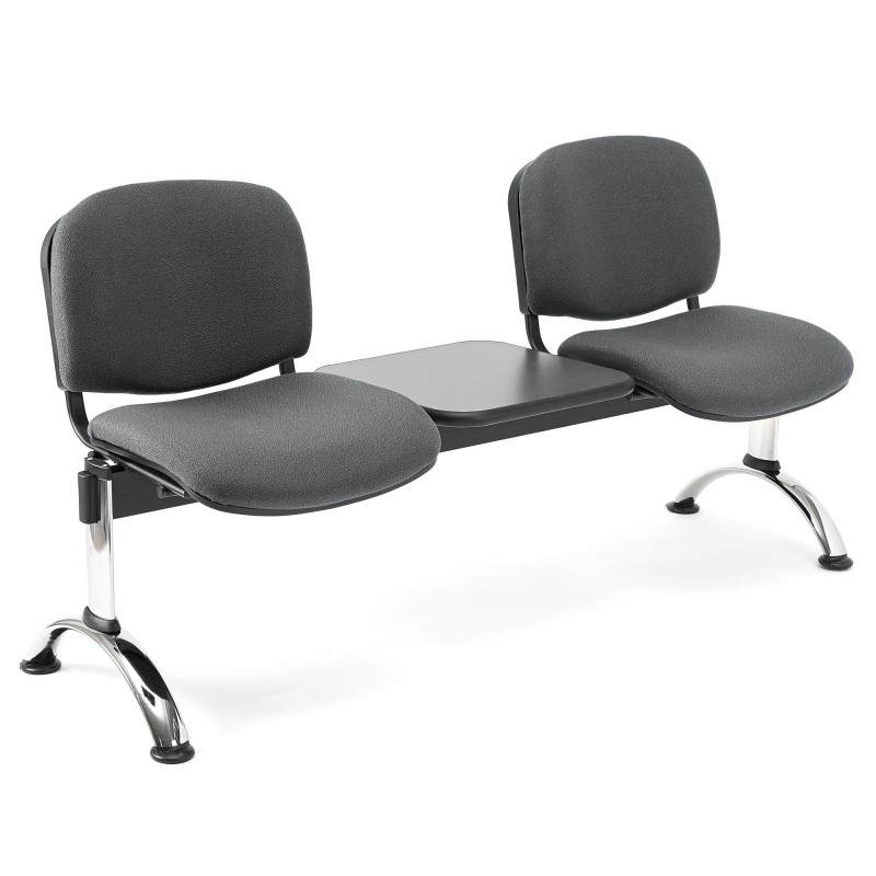 Bancada para recepción 2 asientos y mesa  MOBY BASE, tela negro
