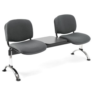 Bancada para recepción 2 asientos y mesa  MOBY BASE, tela negro