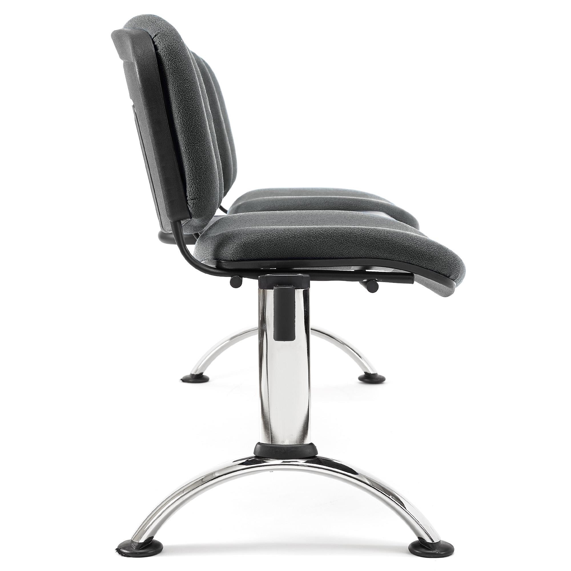 Bancada 2 Asientos y Mesa MOBY BASE, Estructura Metal, Gran Acolchado, Tela Negro