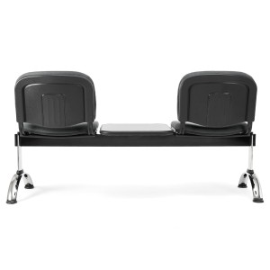 Bancada para recepción 2 asientos y mesa  MOBY BASE, tela negro