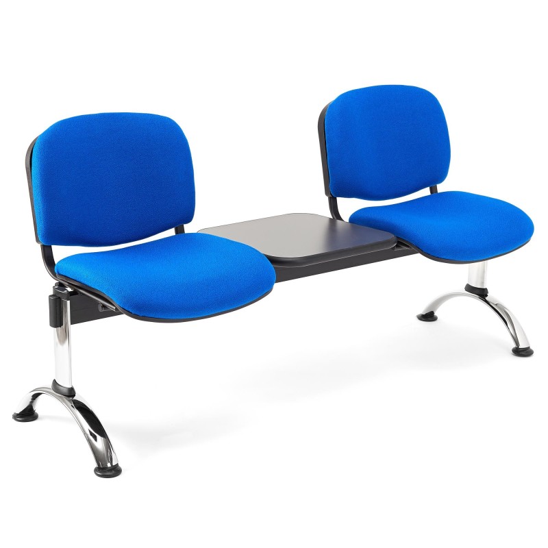 Bancada para recepción 2 asientos y mesa  MOBY BASE, tela negro