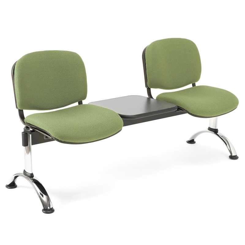 Bancada para recepción 2 asientos y mesa  MOBY BASE, tela negro