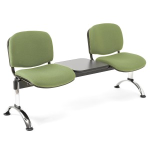 Bancada para recepción 2 asientos y mesa  MOBY BASE, tela negro