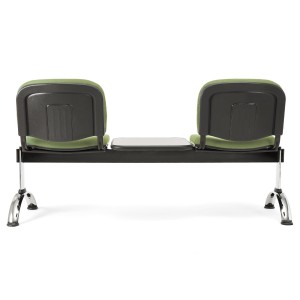 Bancada para recepción 2 asientos y mesa  MOBY BASE, tela negro