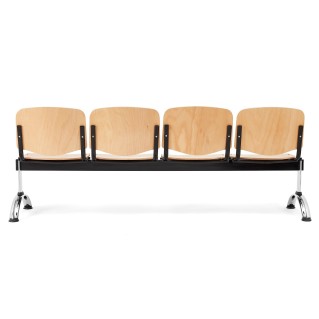 Bancada para recepción 4 asientos MOBY BASE, madera haya 2