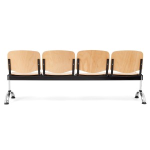 Bancada para recepción 4 asientos MOBY BASE, madera haya