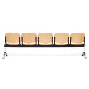 Bancada para recepción 5 asientos MOBY BASE, madera haya