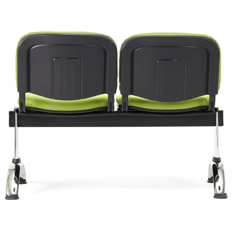Bancada para recepción 2 asientos MOBY PIEL, negro