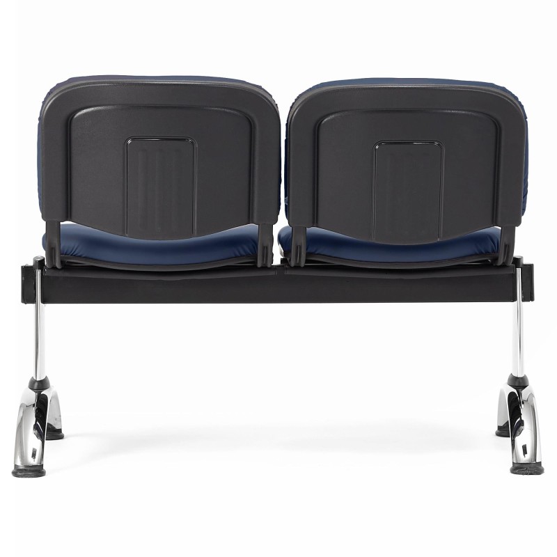 Bancada para recepción 2 asientos MOBY PIEL, negro