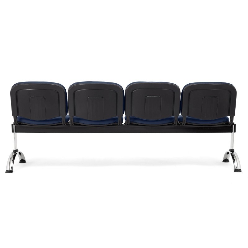 Bancada para recepción 4 asientos MOBY PIEL, negro