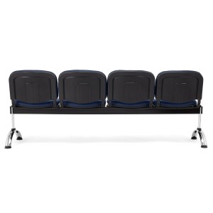 Bancada para recepción 4 asientos MOBY PIEL, negro
