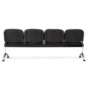 Bancada para recepción 4 asientos MOBY PIEL, negro