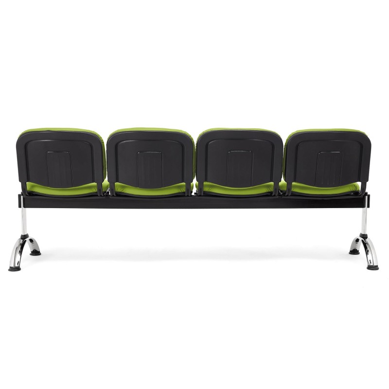 Bancada para recepción 4 asientos MOBY PIEL, negro
